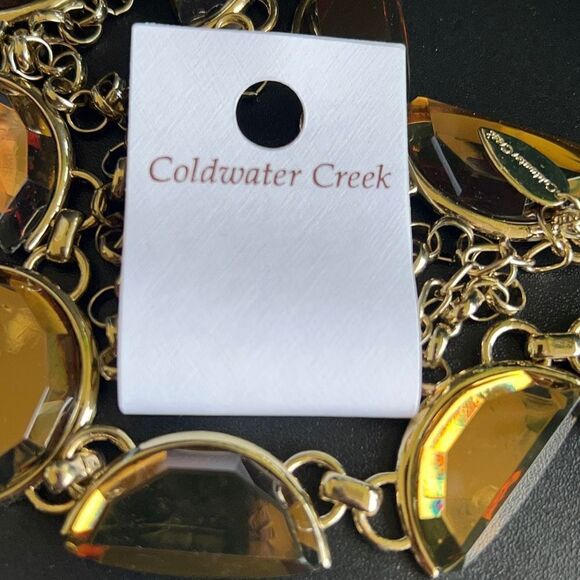 Gold Amber Crescent Gem Long Coldwater Creek Necklace $16 ea or bundle 3/$25 - Picture 8 of 8